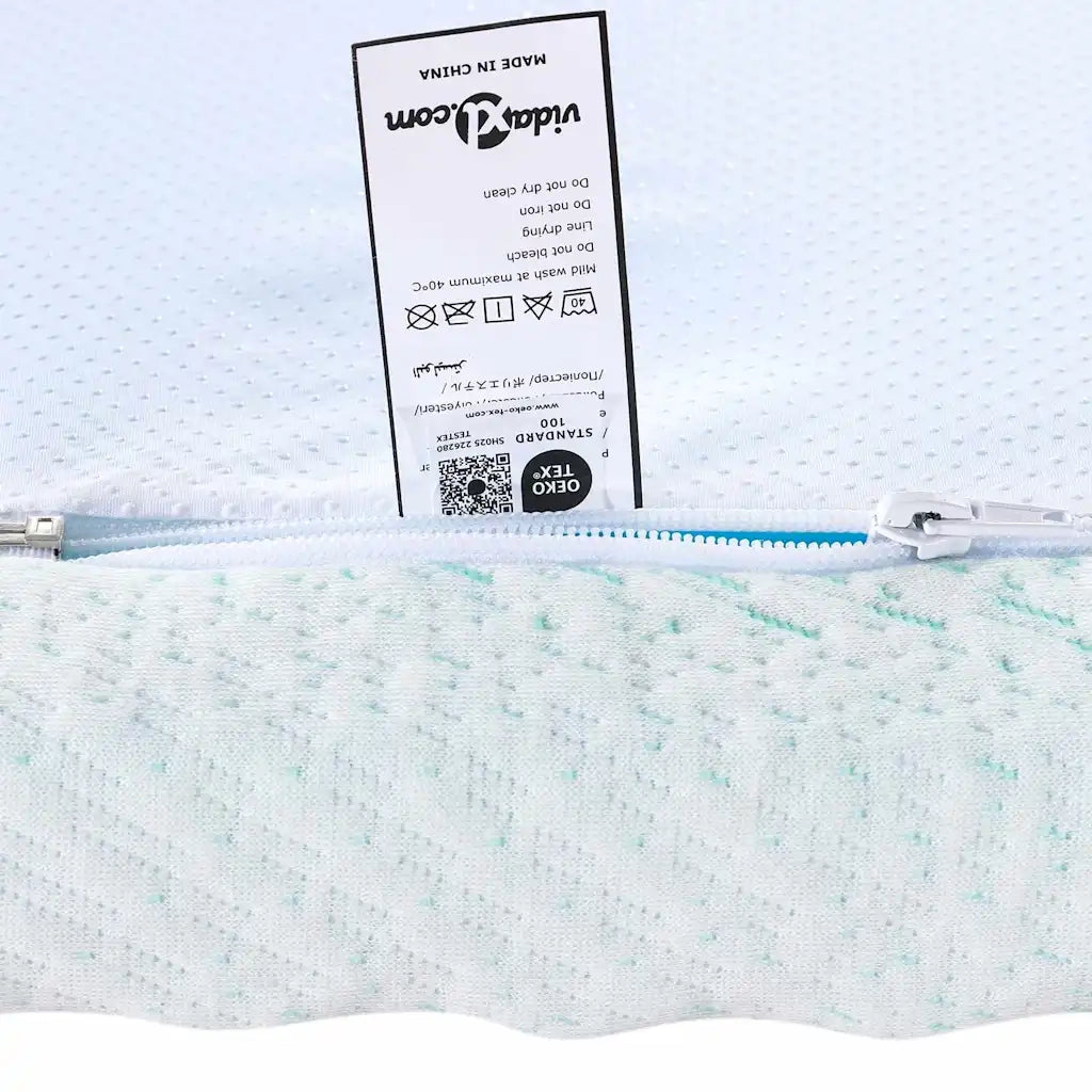 Topper per materasso Bianco e Verde 70 x 200 cm 4106143