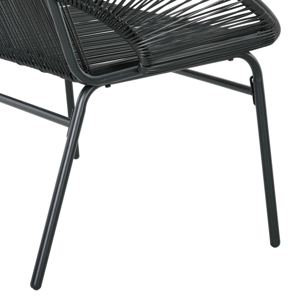 Divanetto da esterno 2 posti in rattan PE nero 132 cm