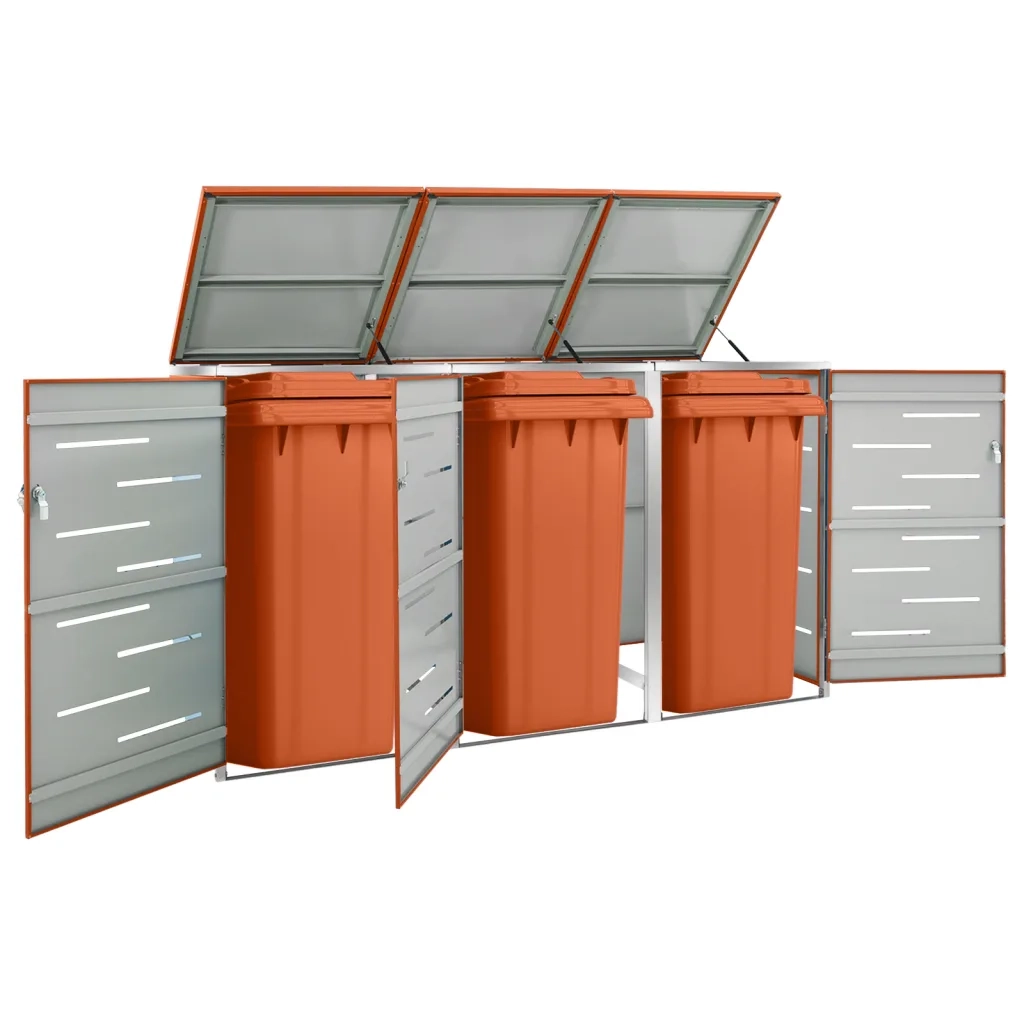 Copribidone per Spazzatura Singolo 69x77,5x112,5cm Acciaio Inox 149564