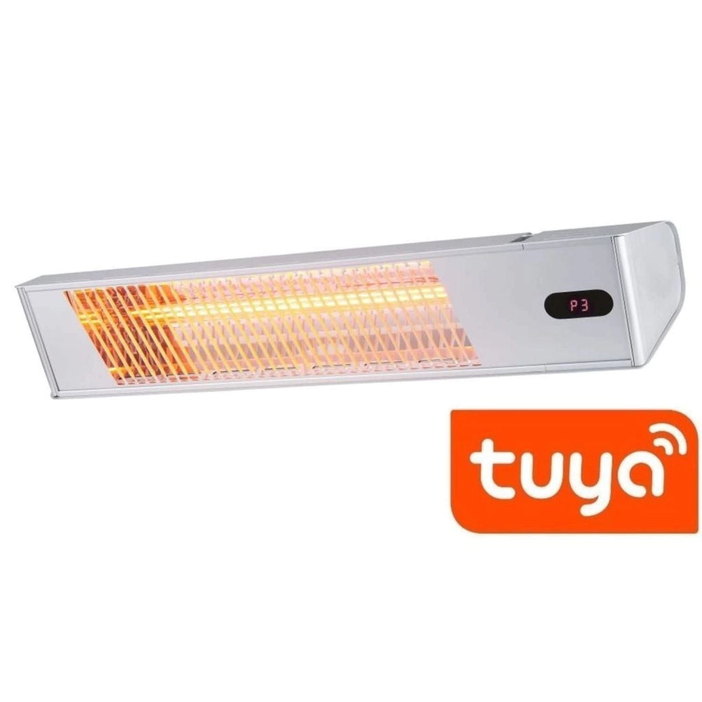 Sined Caldo Ira Inox 2000 Wifi Stufa a Infrarossi Wifi Da Esterno Da 2000w Regolabile Grigio Riscaldante a Onda Corta a Ira e Telecomando Design Elegante Griglia a Protezione e Display a Led
