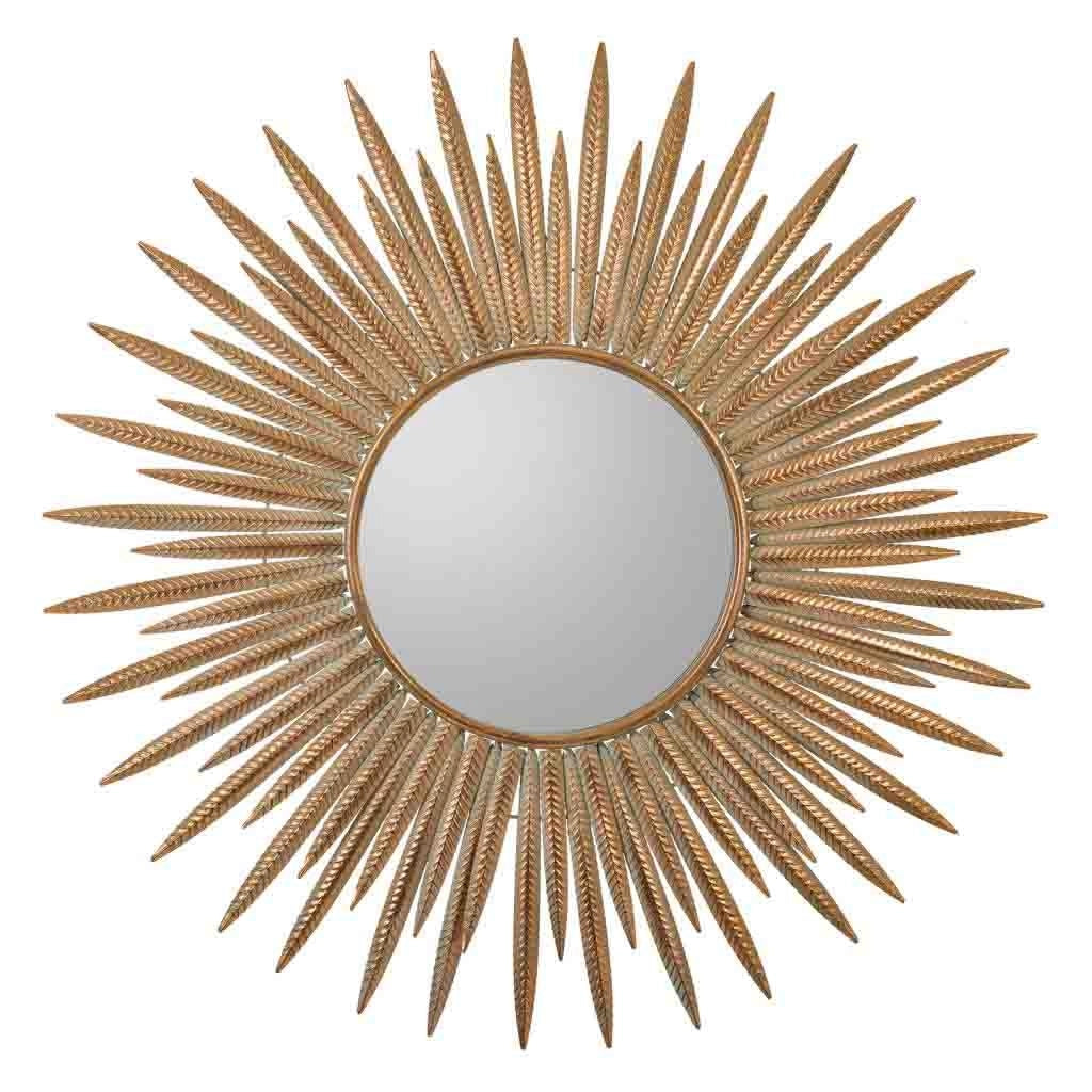 Specchio in metallo dorato 92x3x92h