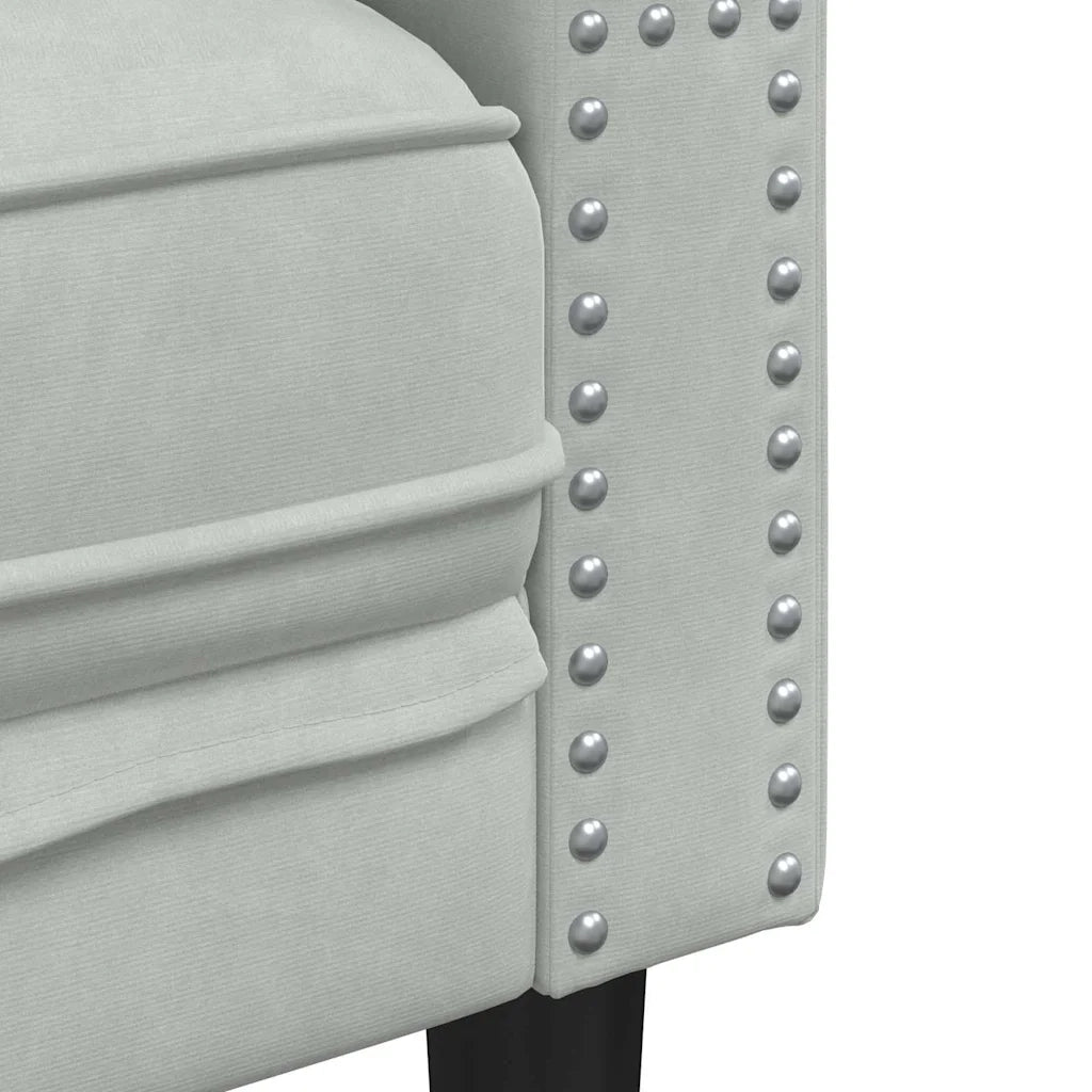 Divano per Soggiorno 2 pcs Grigio chiaro 194 x 74,5 x 70,5 cm