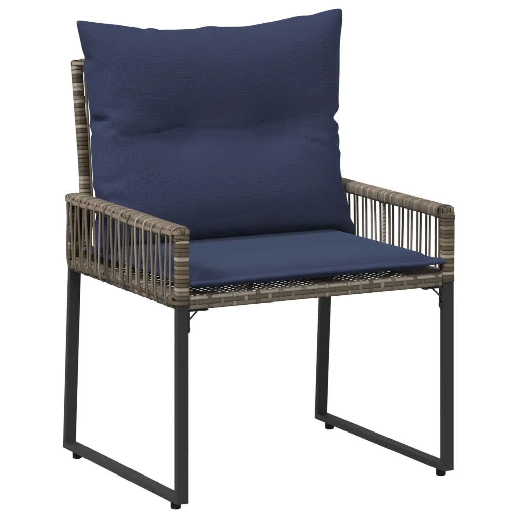Set di Mobili da Esterno 11 pcs Grigio e Blu Navy polyrattan 42025154