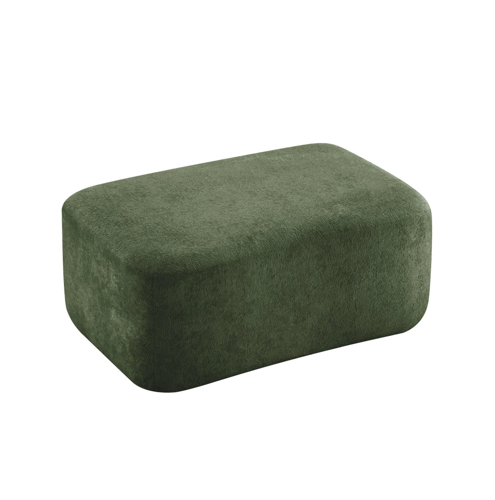 Pouf in velluto verde DESMIU senza struttura, modulare e confortevole