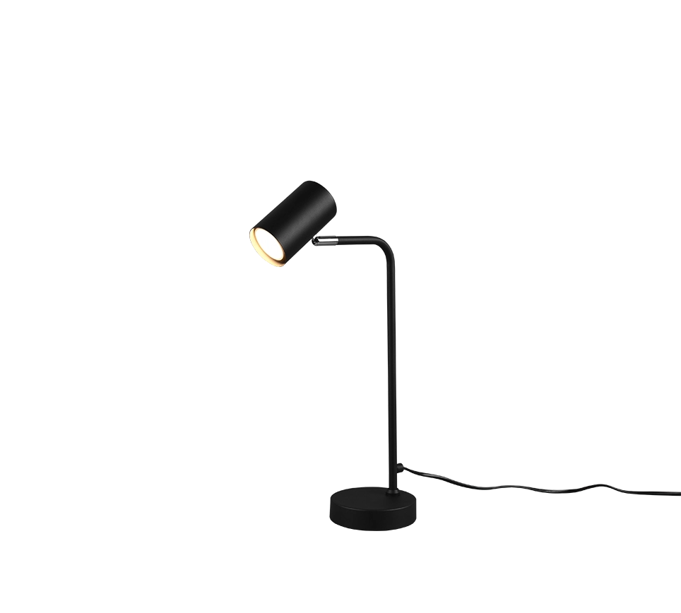 Lampada da Tavolo Scrivania Moderna Spot Cilindro Nero 5W Marley GD Trio