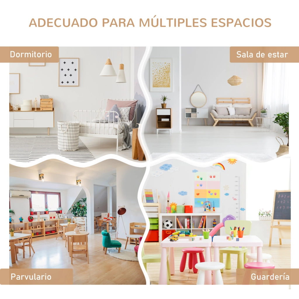 Set tavolo e sedie bambini 4 pezzi con cassetti ¨C Minimal ¨C bianco e naturale