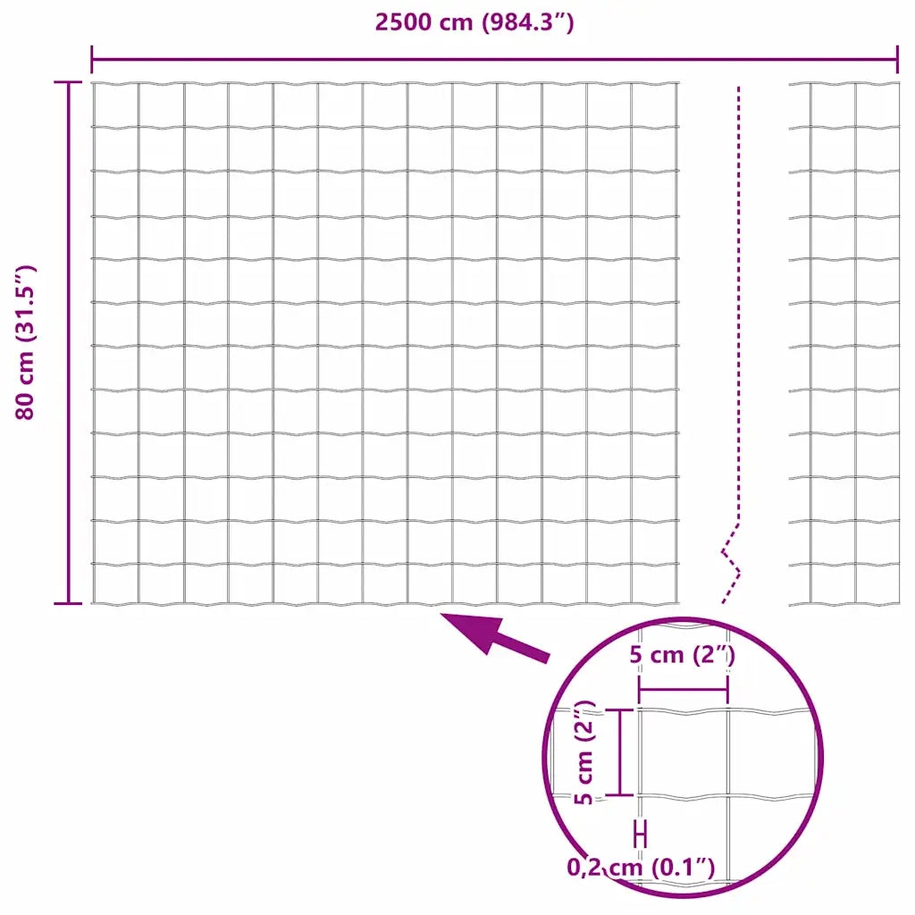 Recinzione Euro Verde 0.8 x 25 m Ferro rivestito in PVC 42004372