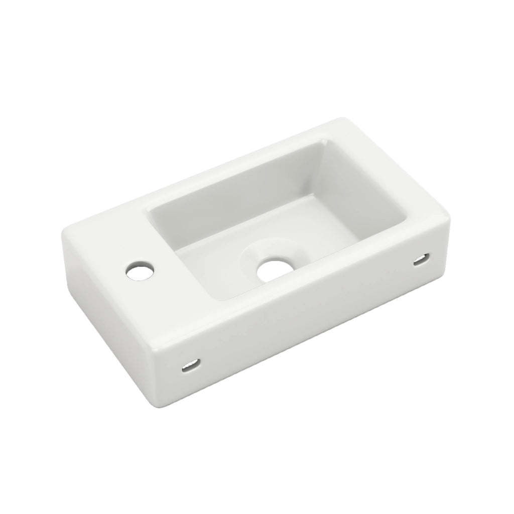 Mobiletto con lavabo da bagno in MDF bianco con anta soft-close e lavabo in ceramica 62 × 54 × 26 cm