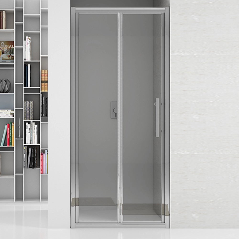 New plus - porta soffietto 97-101 cm vetro trasparente 6 mm, h. 1,95