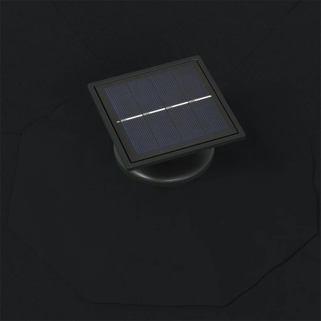 Ombrellone da Giardino-Ombrello da Balcone a Parete con LED 300 cm Nero