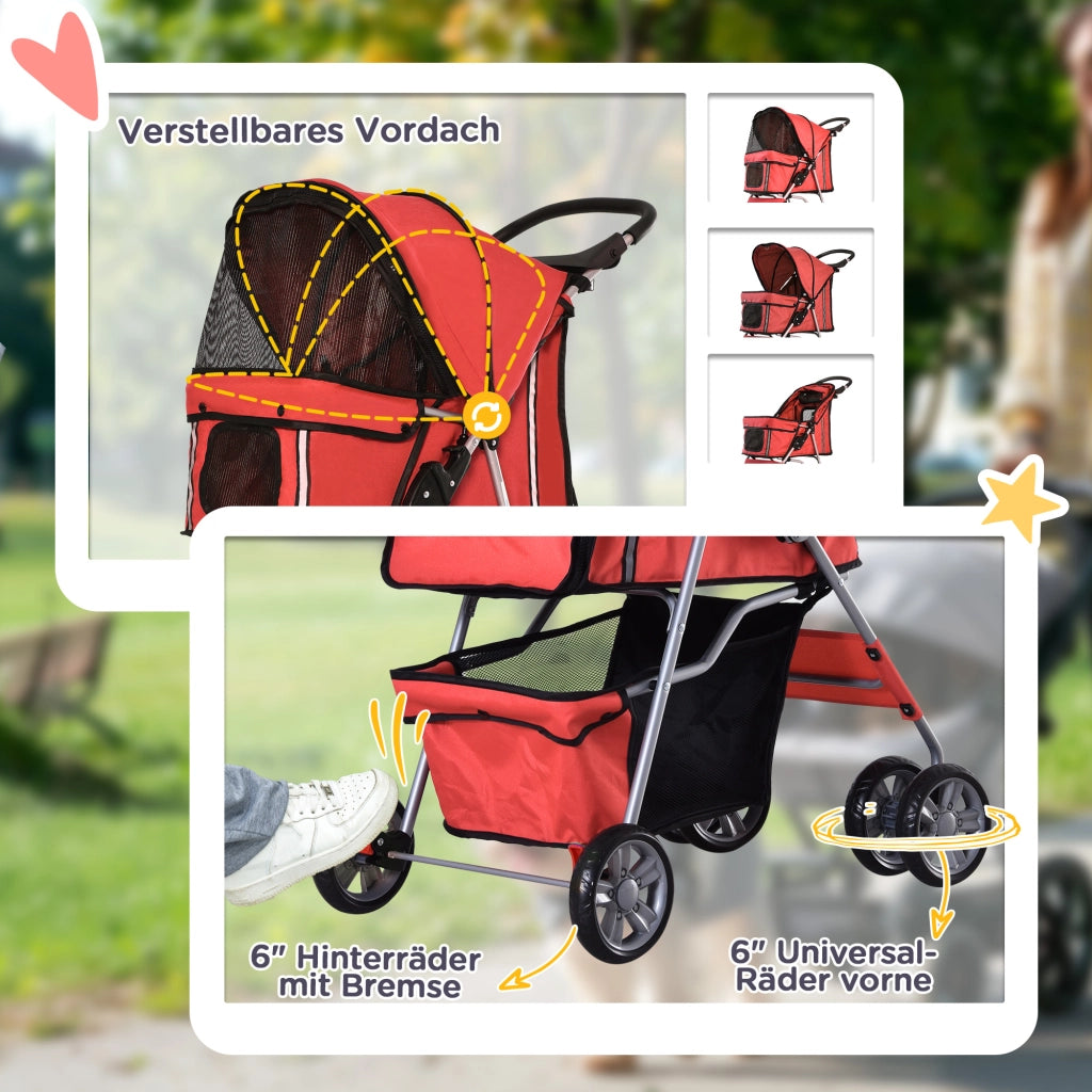 Carrello per cani pieghevole ¨C Minimal ¨C rosso