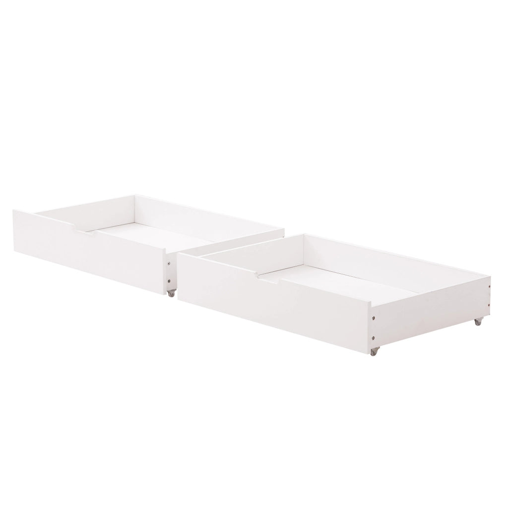 Desviae Letto a castello per bambini 90 × 200 cm con scala a 5 gradini cassetti su ruote ripiani struttura in legno e MDF