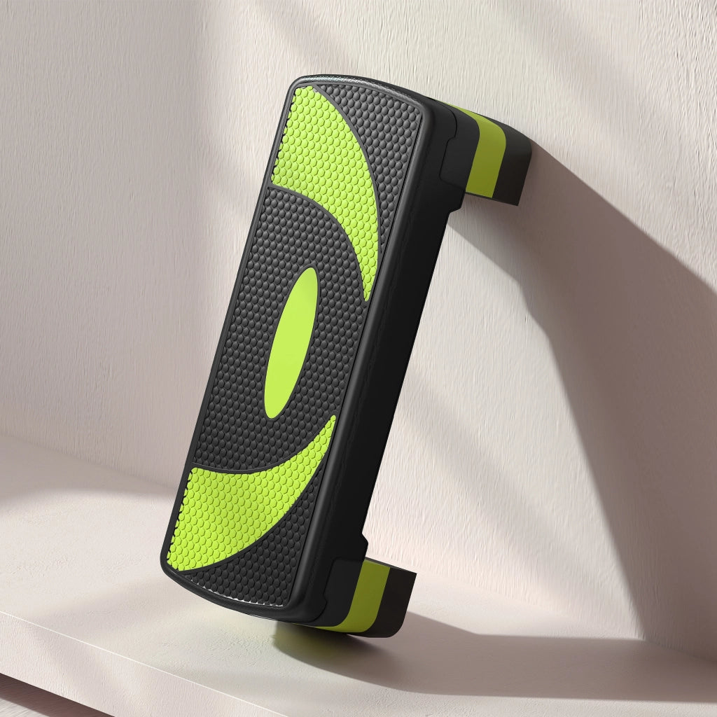 Stepper Fitness per Aerobica Regolabile su 3 Altezze in Plastica Verde e Nero