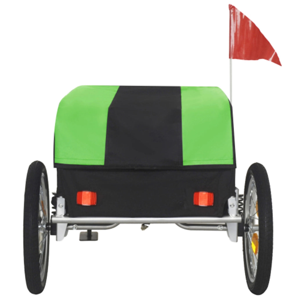 Rimorchio da bicicletta 69x48x34 cm verde acciaio; pieghevole