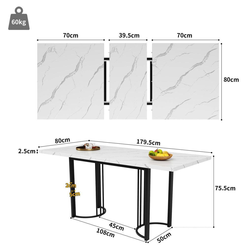 Set da pranzo estensibile 9 pezzi con 8 sedie in velluto