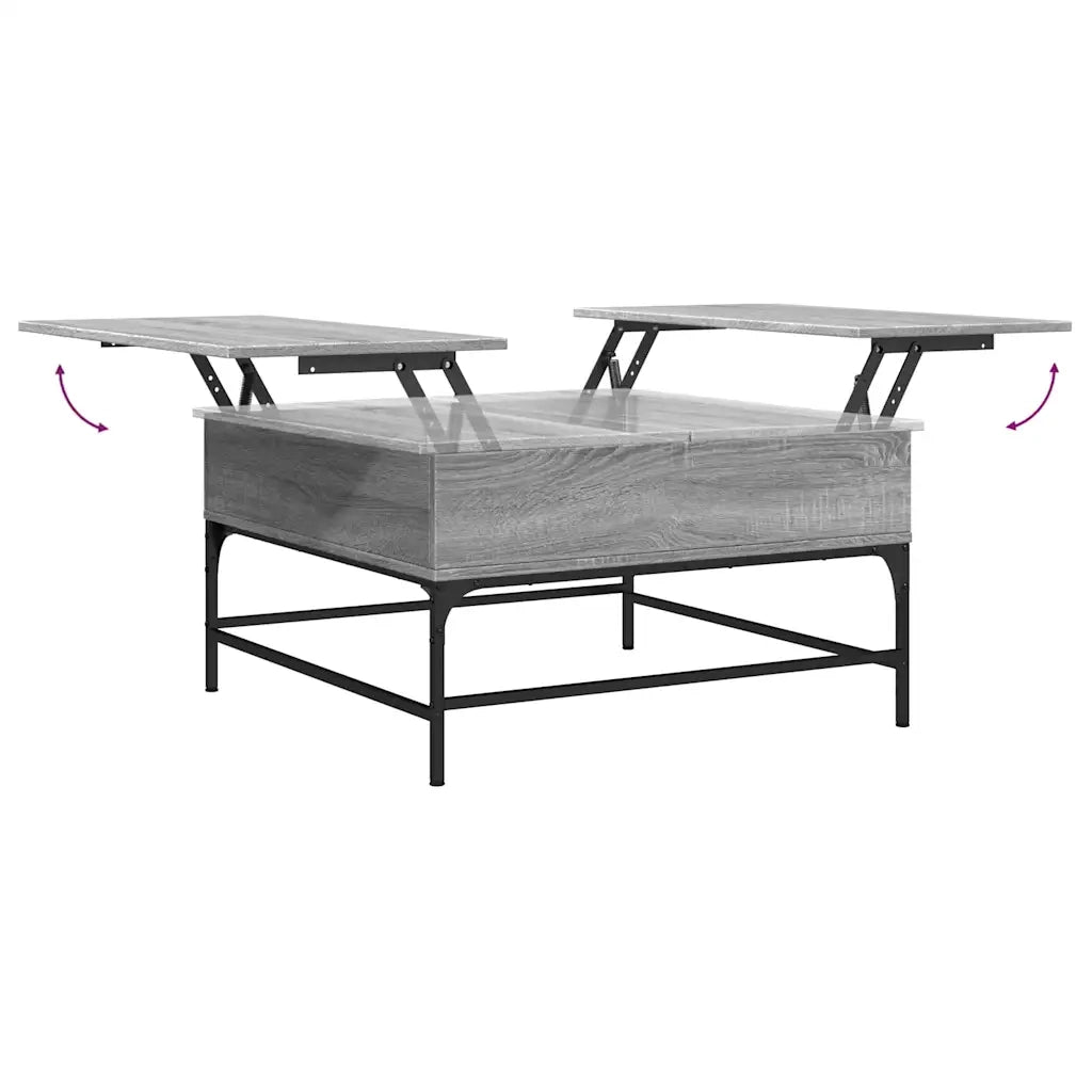 Tavolino Salotto Grigio Sonoma 80x80x45 cm Multistrato Metallo 845404