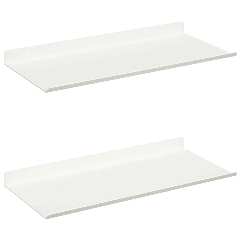 Mensola sospesa 2 pcs Bianco 40 x 18 x 2,5 cm Acciaio 8004018