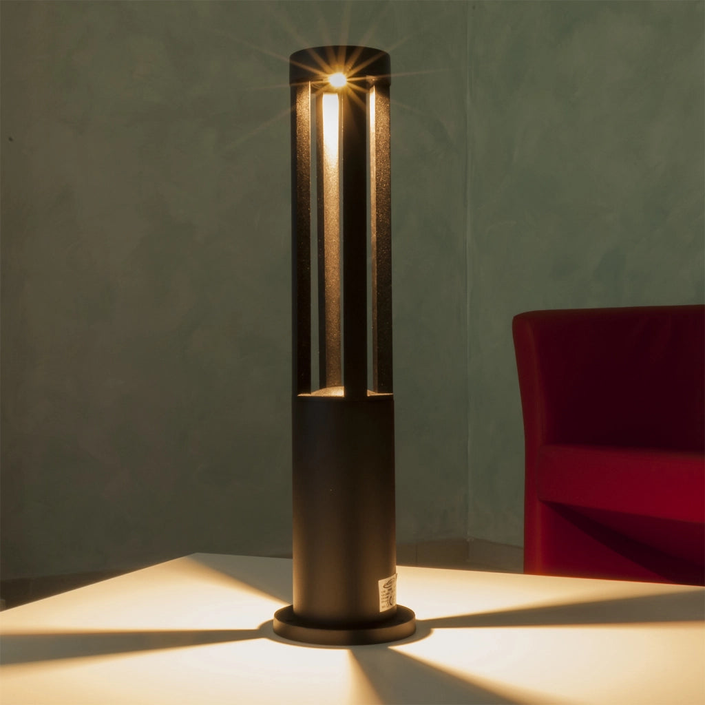 Lampione LED 12W esterno IP65 lampioncino luce giardino cortile viale 60cm 230V NERO 4000K