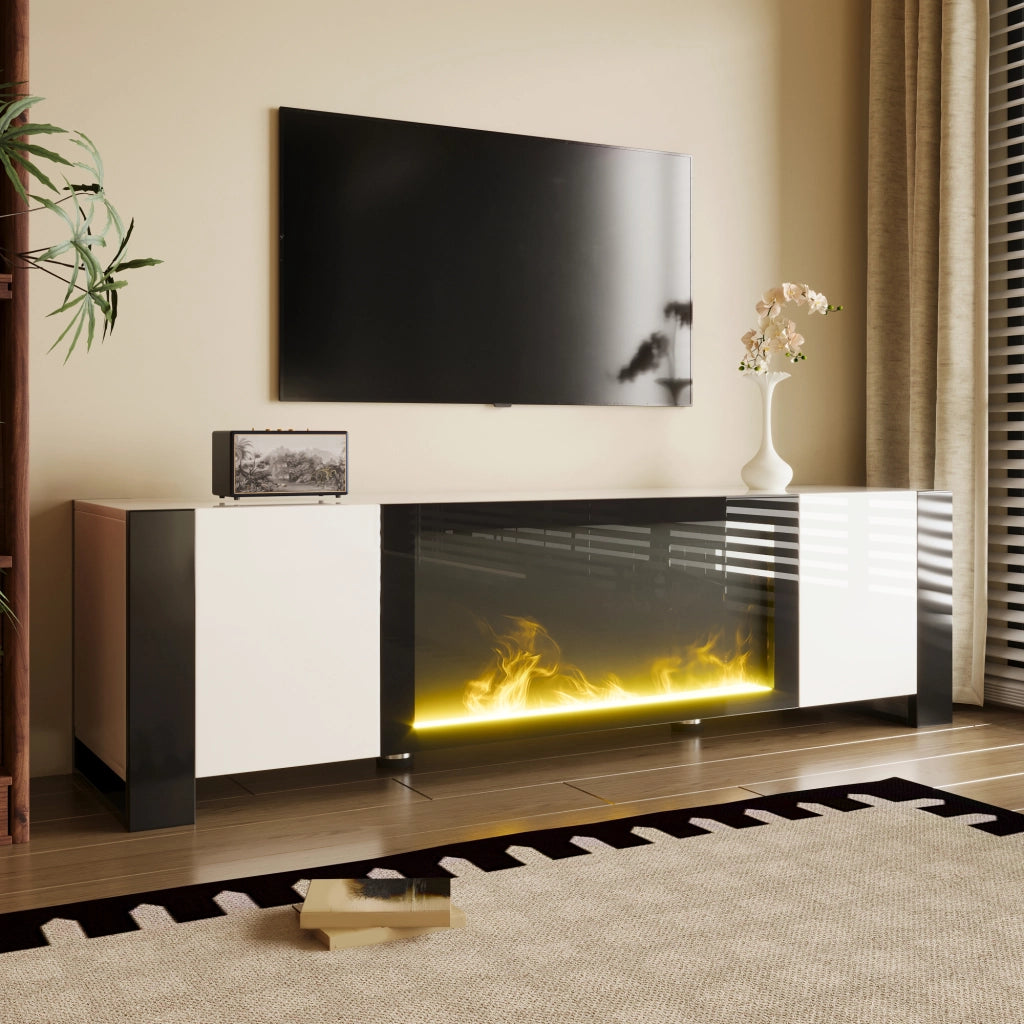 TV-Schrank White+Black in Spanplatte 165 cm