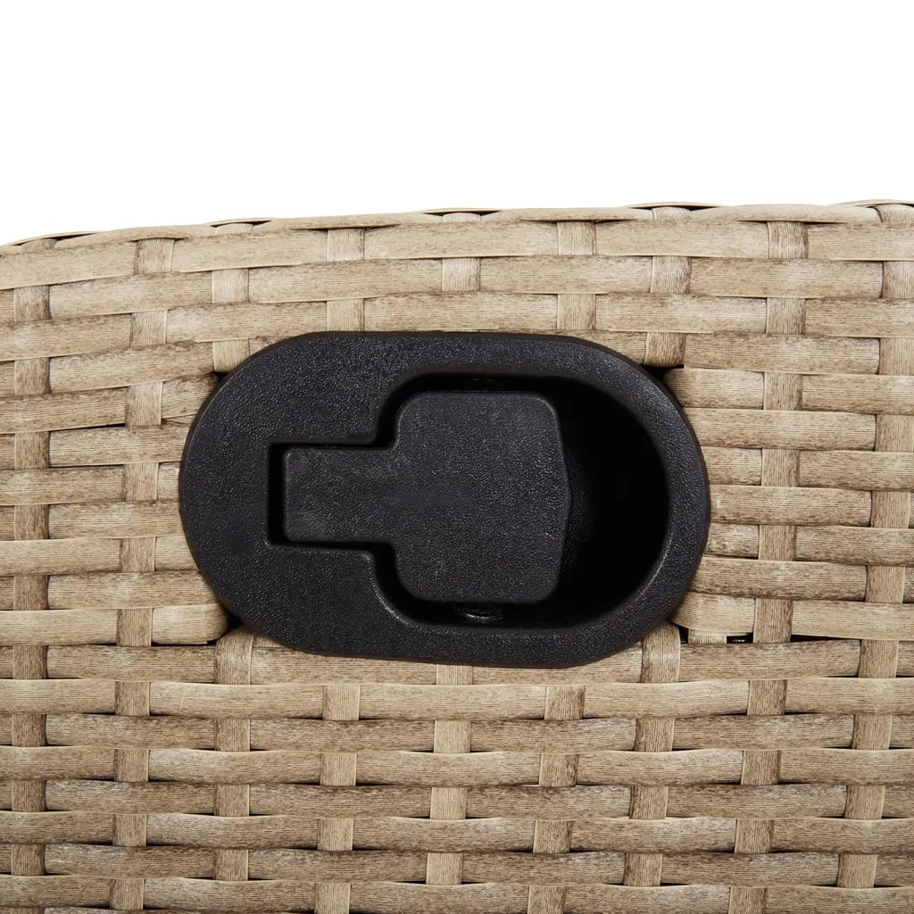 Sedia Reclinabile da Giardino con Poggiapiedi Beige Polyrattan 365236