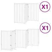 Cancello Cani Porta Pieghevole Bianco 9 Pannelli 450 cm Pioppo CFW9397145