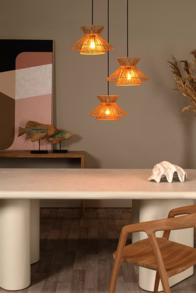 Lampada a sospensione boho tripla TASMAN E27 Lucide
