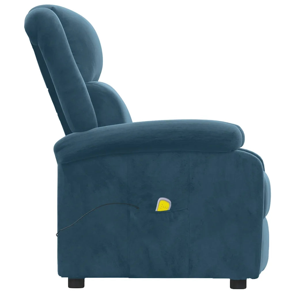 Poltrona Massaggiante Blu in Velluto 342420
