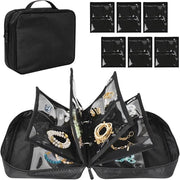 Scatola per viaggiare con organizzatore di gioielli - nero - 6 tasche