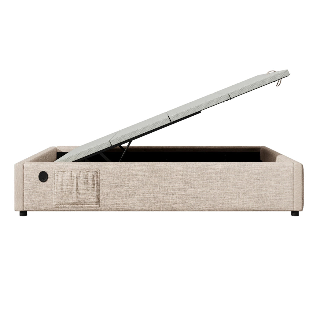 Letto contenitore 90 x 200 cm con ricarica USB e Type-C