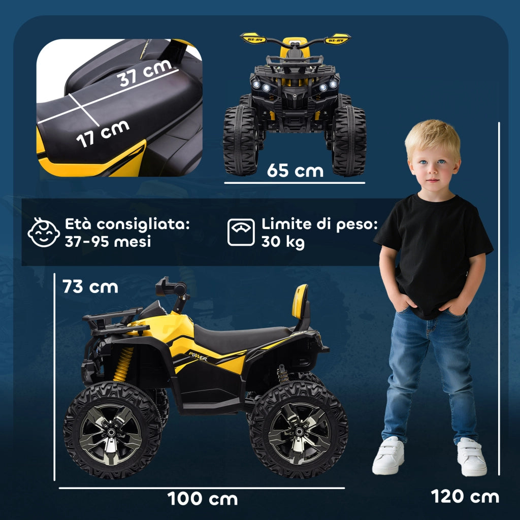 Quad Elettrico per Bambini ¨C zephmum ¨C Giallo 100x65x73cm
