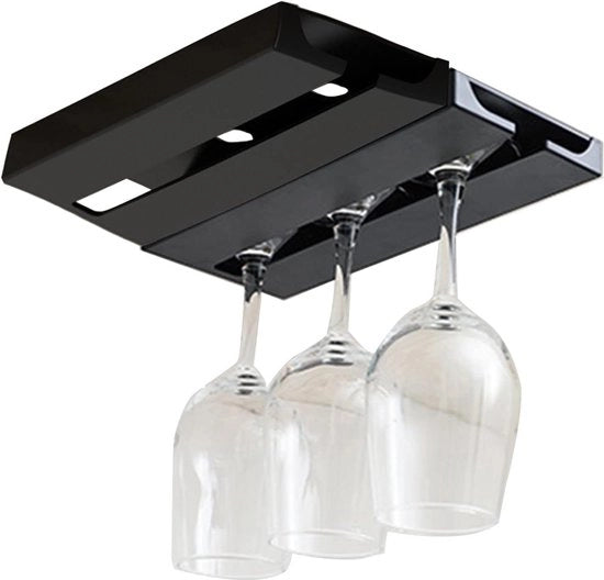 Wineglass Holder - spazia risparmiante - set da 2 - nero - materiale HIPS