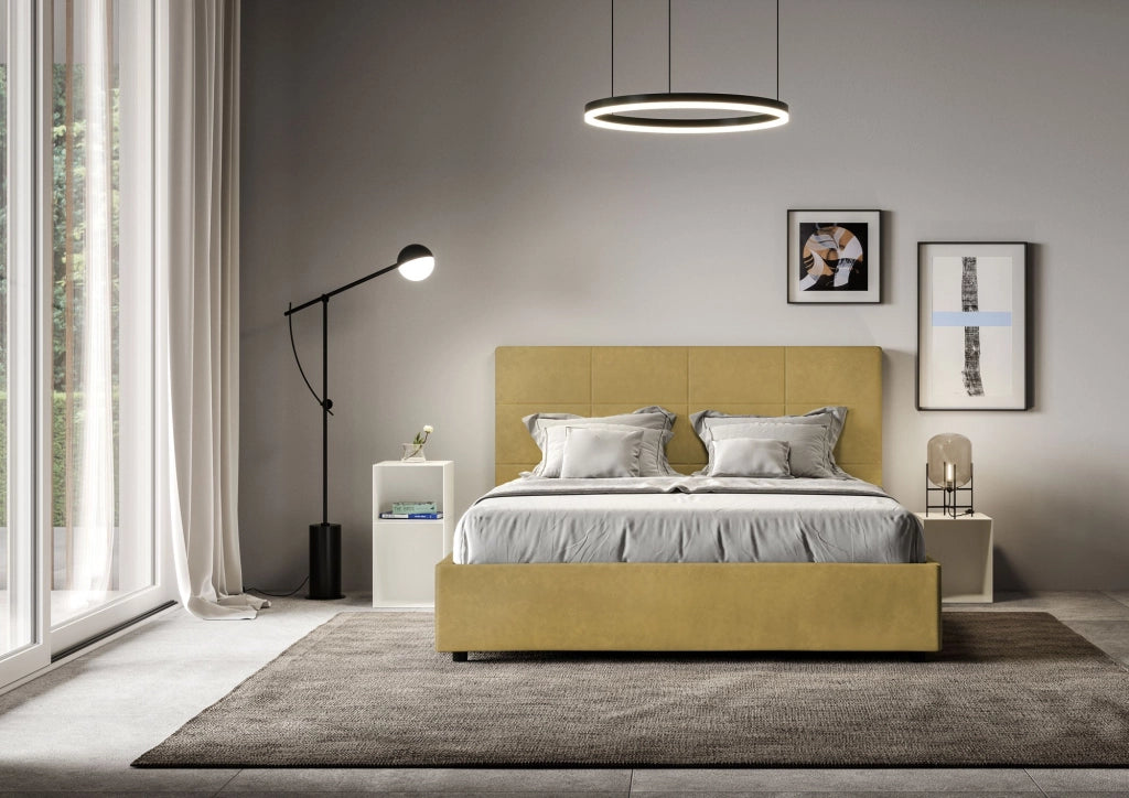Letto Matrimoniale 160x200 cm Senza Rete Mika Ocra