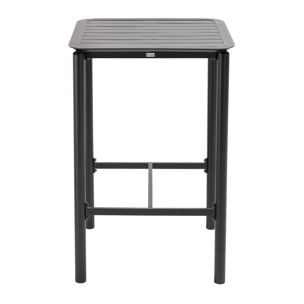 Oviala - Tavolo alto da terrazza con 2 sedie in alluminio nero