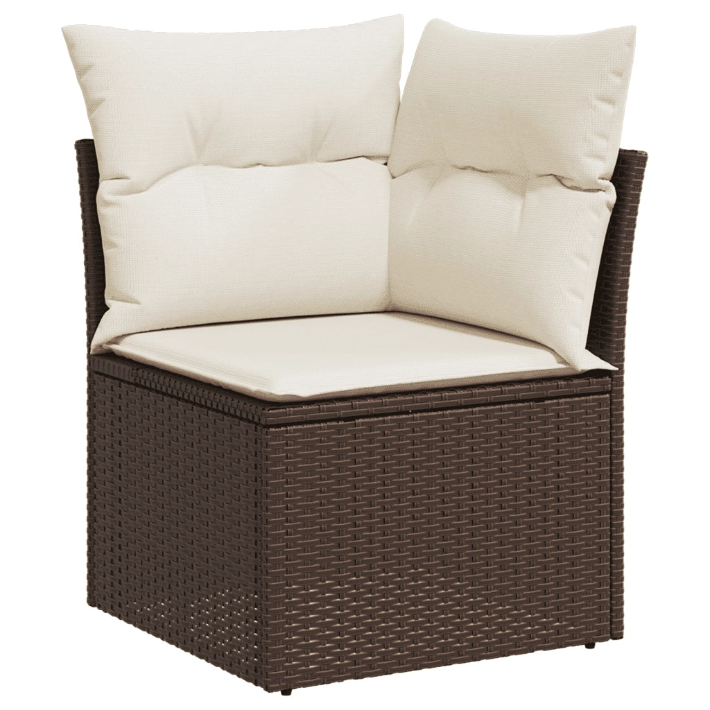 Set Divani da Giardino 8 pz con Cuscini Marrone in Polyrattan 3268063