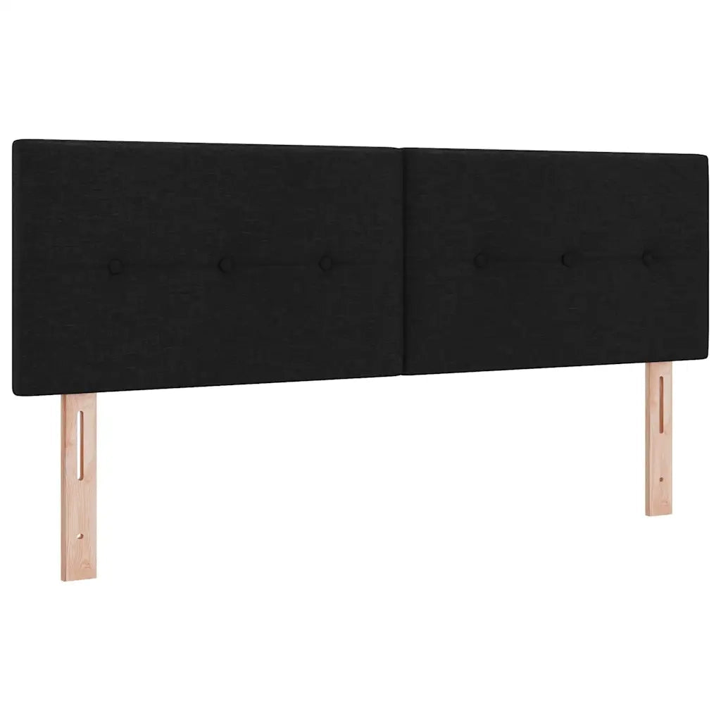 Letto a molle con materasso con led Nero 160 x 200 cm Tessuto