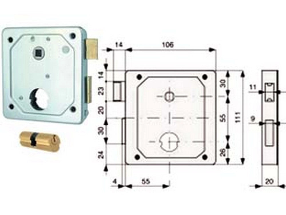 2pz serrat. applic. cancelli 2 mandate e scrocco separato + quadro cilindro ton cod:ferx.fer283984