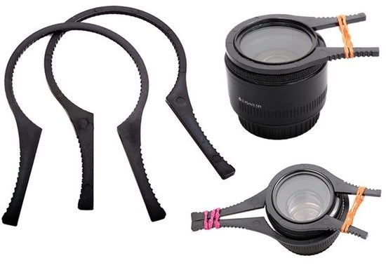 Kit di filtri lenti a chiave da 4 pezzi - 48-58mm/62-77mm - Leggero in plastica - Design ergonomico - Rimosso filtro - Presa robusta - Chiave per filtri