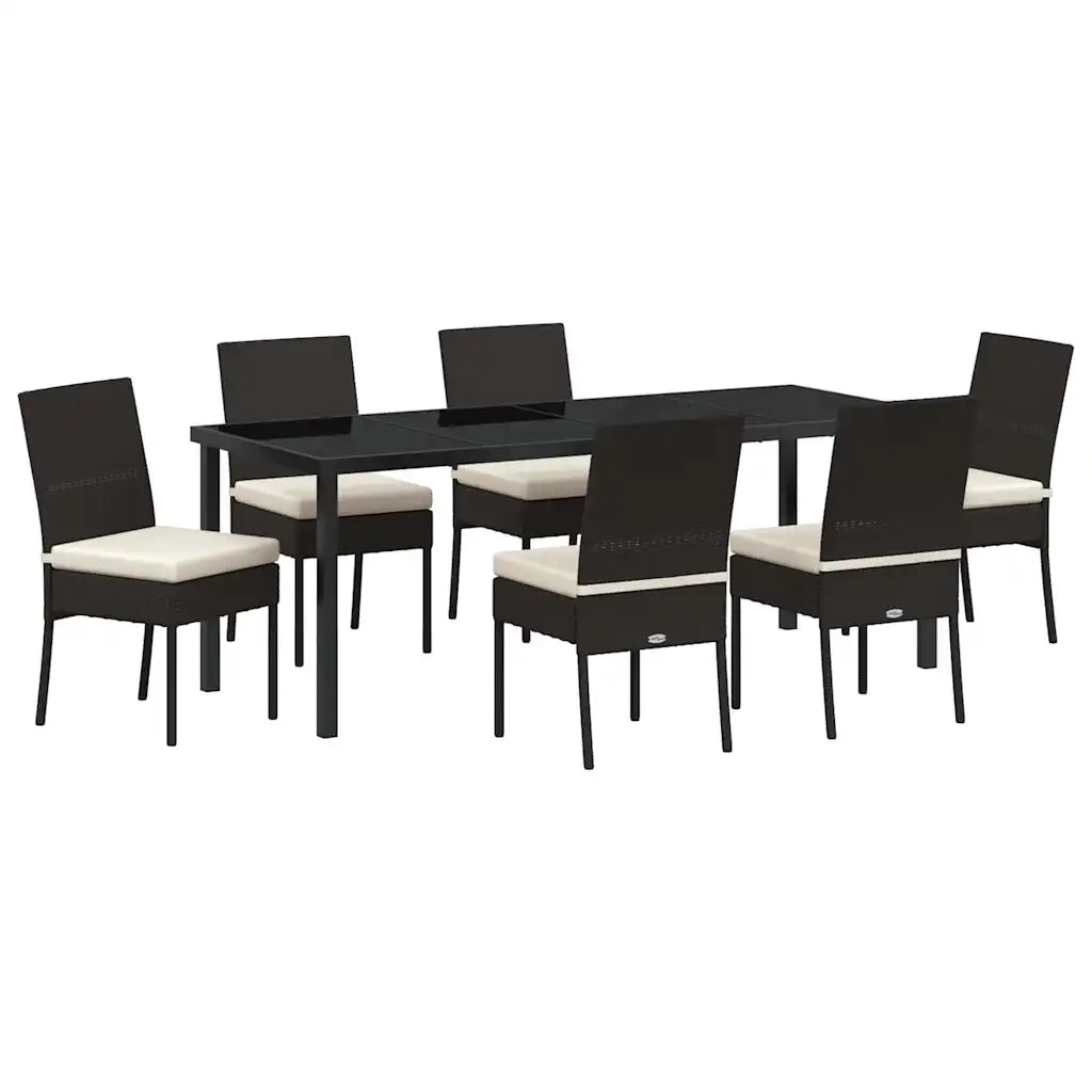 Set da Pranzo per Giardino 7 pcs Nero 3379210