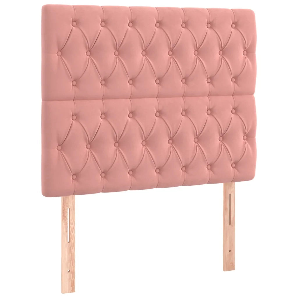 Letto matrimoniale | Letto per adulti | Giroletto con Testiera Rosa 120x200 cm in Velluto