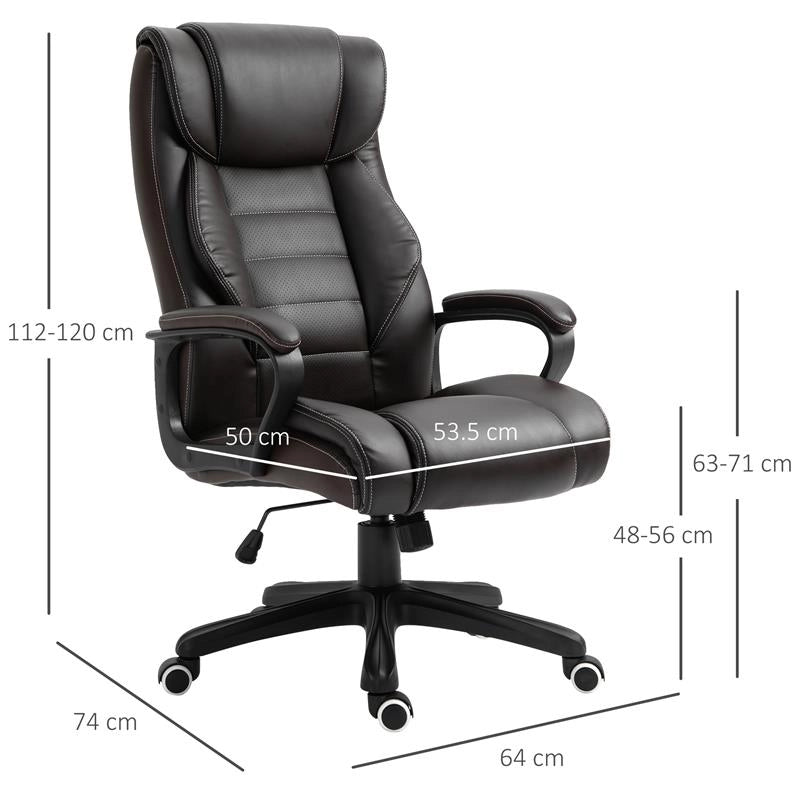 POLTRONA UFFICIO MASSAGGIANTE ERGONOMICA E DIRIGENZIALE IN SIMILPELLE NERA