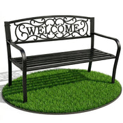 Panchina da giardino nera IRYS con gambe in acciaio e schienale in ghisa larghezza 127 cm