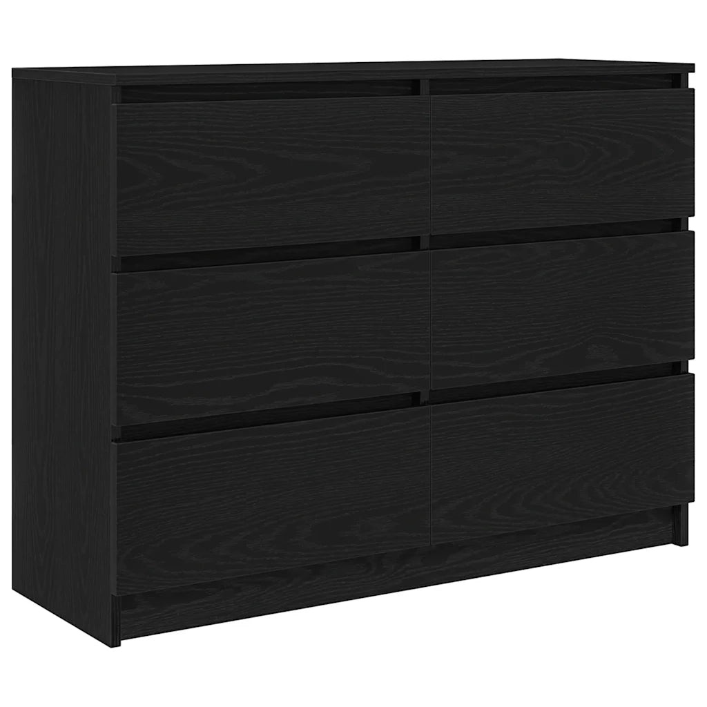 Credenza-Buffet-Armadio da cucina Rovere Nero 100x35x76 cm in Legno Multistrato