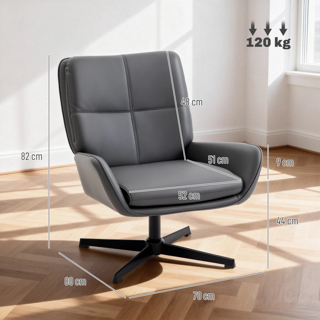 Poltrona Relax Massaggiante in Similpelle Grigio ¨C Zephmum ¨C 80x100x110