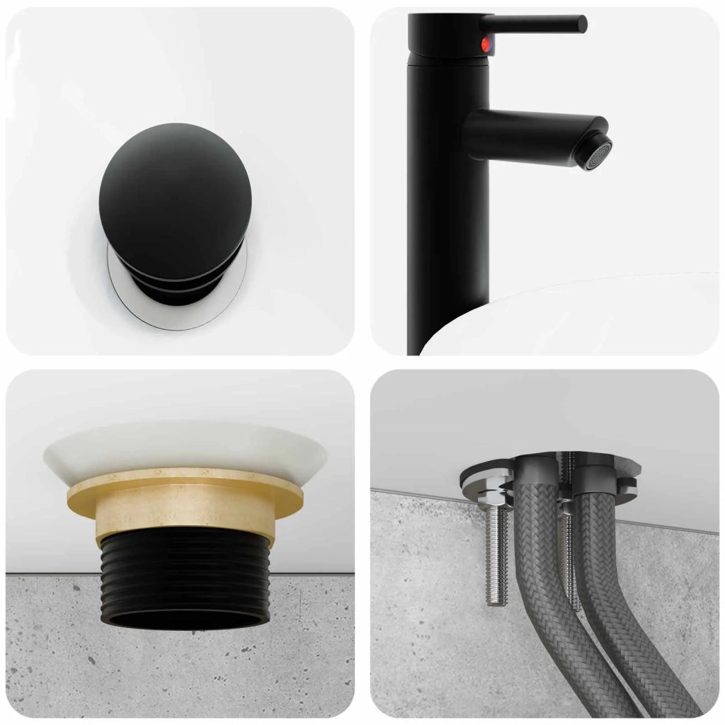 Set di Armadi da Bagno 5 pz Grigio Cemento Legno ingegnerizzato 3406282