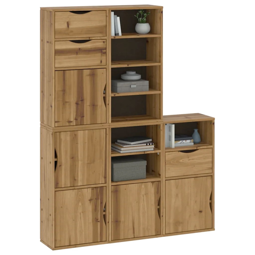 Armadietti Laterali 5 pz ODDA 40x24x79 cm Legno Massello Pino 3365364