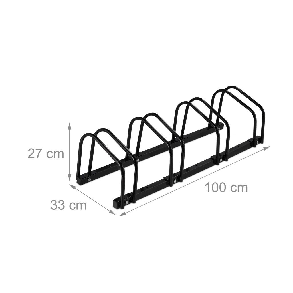 Lotto di 1 portabici da parcheggio per 4 biciclette regolabile solido garage esterno 120 x 40 x 40 cm in acciaio nero 13_0012086