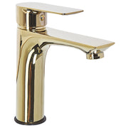 Miscelatore Lavabo Bocca Piatta Monocomando Ottone dorato moderno