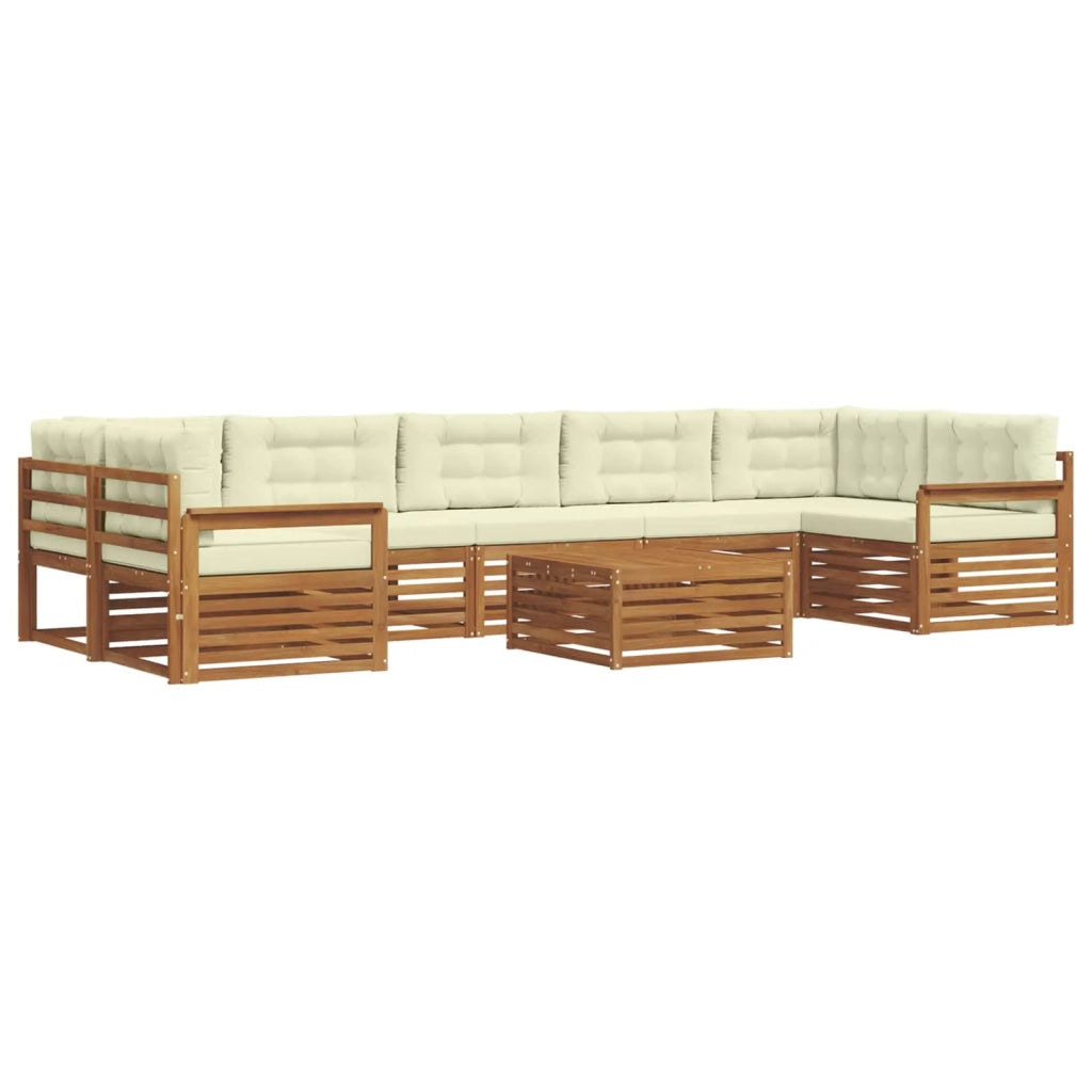 Set di divani da esterno con cuscino 8 pcs Naturale e Crema 3373165