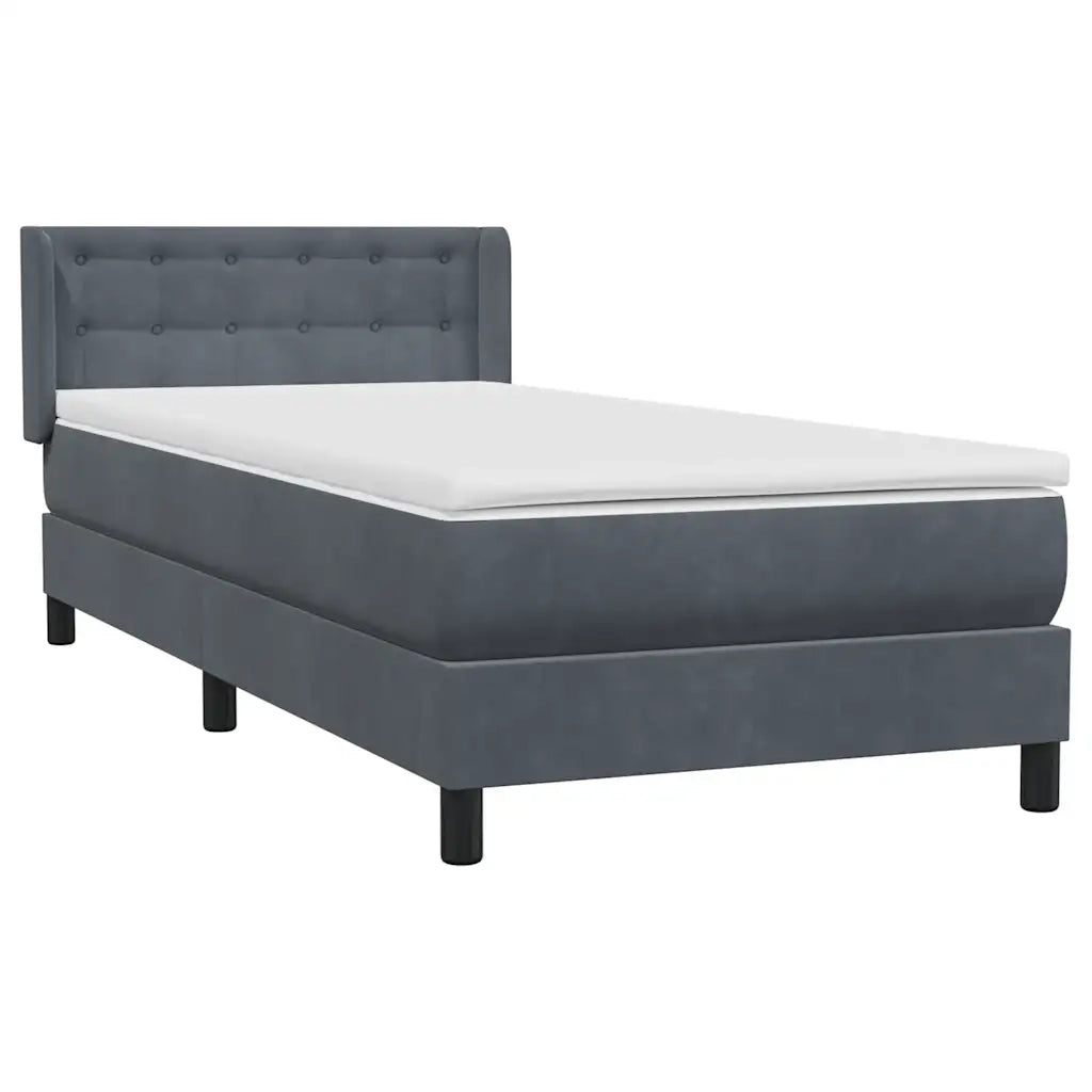 Giroletto a Molle con Materasso Grigio Scuro 80x210 cm Velluto 3318430