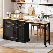 ISOLA DA CUCINA Mobile Estensibile 112-180x45x92 cm Nero/Naturale